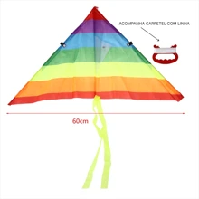 Pipa Colorida Poliester 3d Rainbow Color Divertida 60 Cm ! - Multicolorido - Visão 3