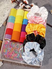 1155PCS Female Scrunchie, Seamless Hair Loop, Disposable Rubber Hair Loop Hair Accessory Set - Multicolor - View 12
