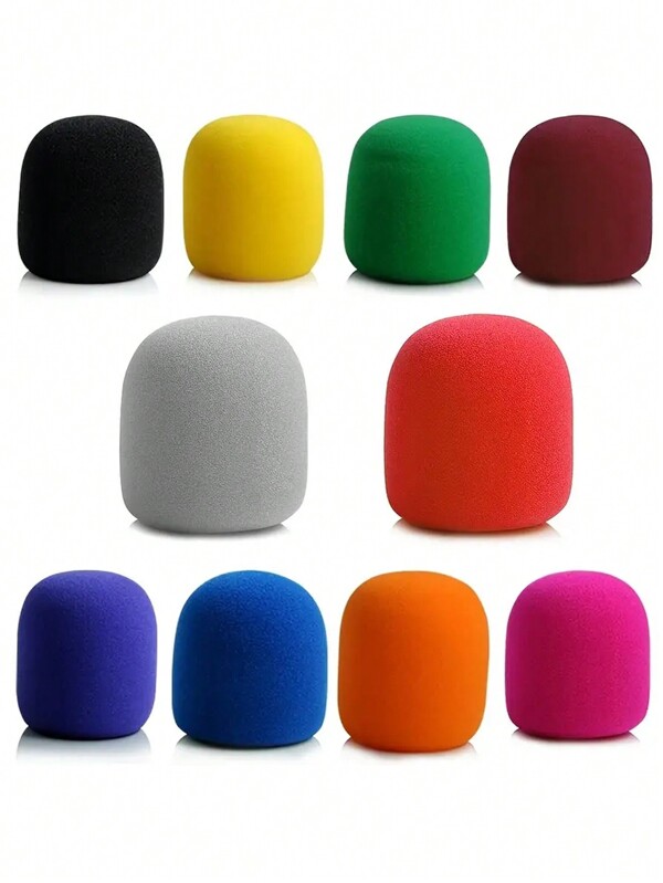 1pc Microphone Foam Cover Foam Pop Filter Windshield Sponge Cover For Studio Interview, Karaoke, Dj, Ktv, Wireless Microphone Protective Cover For Karaoke And Dj Performance Enhancement (Color And Style Randomly Shipped)