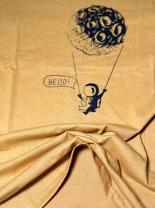 Men T-Shirt Co-Ords - 駝色 - 查看 2