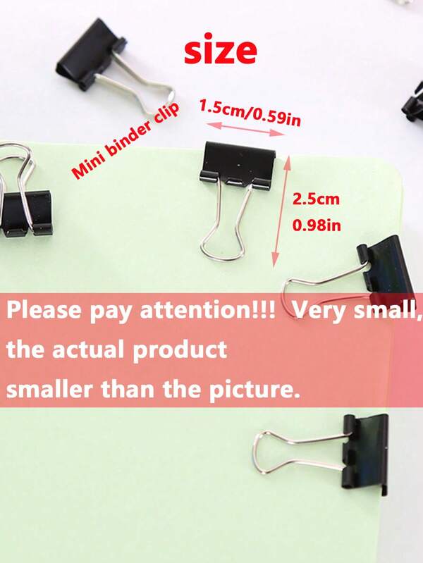 12pcs Extra Large Binder For Office, Paper Clip Black Clip Office Supplies For Teachers And Students Paper Clip School Office Supplies (Black),Back To School,School Supplies