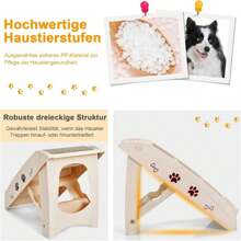 Dog Stairs With 4 Steps, Portable Animal Stairs Made Of Plastic, Foldable Stairs For Pets, Entry For Trunk & Bed & Couch & Car, With Non-Slip Surface, Load Capacity Up To 60 Kg (Beige) - 白色 - 查看 3