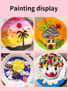 50入組/包空白塗鴉紙盤,diy手繪蛋糕盤,藝術創作材料,繪畫工具 - 白色(50個/包) - 查看 4