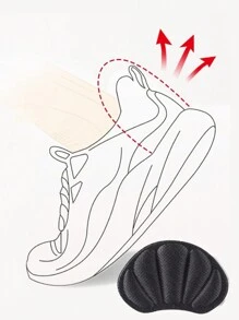 1 Pair Simple Soft & Comfortable Shell-Shaped Heel Stickers For Women Men Sneakers Shoes, Casual Shoes - Black - View 3