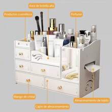 Caja De Organizador Maquillaje Cosméticos Multifuncional - Beis - Ver 6