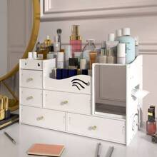 Caja De Organizador Maquillaje Cosméticos Multifuncional - Beis - Ver 2