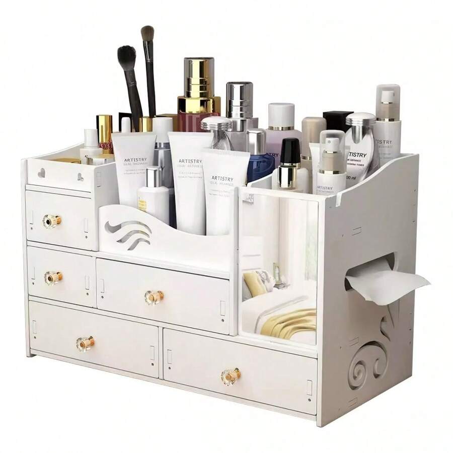 Caja De Organizador Maquillaje Cosméticos Multifuncional - Beis - Ver 1