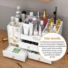 Caja De Organizador Maquillaje Cosméticos Multifuncional - Beis - Ver 3