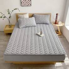 1pc Thickened Waterproof Mattress Cover Breathable Noiseless Skin-Friendly Bedding Protection Sheet (Without Pillowcase), Suitable For Home Bedroom Dormitory, Multiple Sizes, 360° Encirclement And Embossment Craftsmanship - Grey - View 4