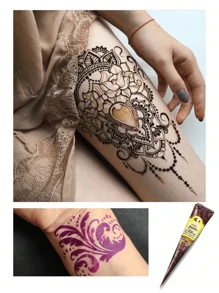 1瓶黑色/紅色/棕色的黑色紋身膏,25克半永久性,防水,半永久性防水紋身膏 - 查看 5