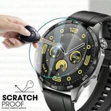2 piezas Protectores de pantalla de vidrio 3D resistentes a los arañazos para Watch GT 1 GT 2 GT 4 de 46mm y 41mm, y Galaxy Watch 5 6 7 Ultra FE de 40/44/43/47mm