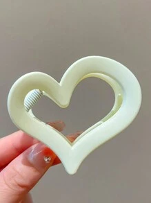 4 chiếc Kẹp/Kẹp tóc bằng nhựa nhẹ hình trái tim màu đen, trắng và nâu, Phụ kiện tóc thời trang và thanh lịch Thích hợp để mặc hàng ngày, rửa mặt, tắm, tạo kiểu tóc, trang điểm và kết hợp quần áo - Nhiều màu - Xem 8