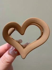 4 chiếc Kẹp/Kẹp tóc bằng nhựa nhẹ hình trái tim màu đen, trắng và nâu, Phụ kiện tóc thời trang và thanh lịch Thích hợp để mặc hàng ngày, rửa mặt, tắm, tạo kiểu tóc, trang điểm và kết hợp quần áo - Nhiều màu - Xem 9