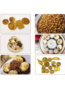 200入組金色鋁箔巧克力糖果包裝紙，DIY派對婚禮生日聖誕節配件，3.54*3.54in，金色家用空氣炸鍋蘸醬料紙，可用於烘焙和炸鍋 - 金色 - 查看 9