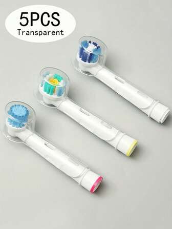 5/10 Stücke Elektrische Zahnbürstenköpfe Staubschutzabdeckungen, wiederverwendbare Zahnbürstenkopfabdeckungen zum Schutz vor Staub, für Reisen, Camping, Familie, Schule, Reinigungsbedarf, Reinigungswerkzeug, Haushaltsartikel (transparent), Badezimmerdekoration, Herbstdekoration, Schulanfang