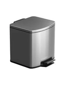 Pedal Trash Can, Fingerprint Stainless Steel, Silent Slow Lid Suitable For Living Room, Bedroom, Office, Bathroom 5L Silver - Silver - View 1
