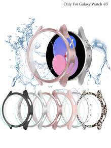 6pcs/Set Men Women Mixed Color Fashionable Anti-Fall PC Smart Watch Case & Screen Protector Tempered Film,Compatible With Samsung Galaxy Watch Case 40mm/44mm/45mm,Compatible With Samsung Galaxy Watch 4/5/5pro,Intelligent Watch Case Accessories - Multicolor - View 1