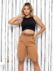 Women Shorts - 棕色的 - 查看 1