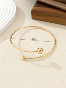 1入金屬極簡海灘風開口手環,適用於女性