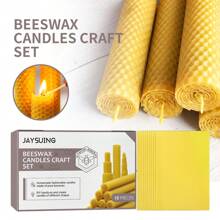 1 caja/10 hojas de cera de abeja, material base para hacer velas creativas de panal de abeja de Navidad, hojas enrolladas de cera de abeja pura sin mecha - 1 caja 10 piezas - Ver 2