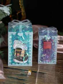50個印刷透明塑料禮品盒,糖果蠟燭、工藝品包裝盒,精美派對氛圍用品 - 透明 - 查看 6