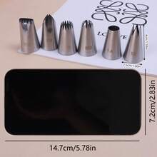 6pcs Vintage Cake Decorating Tips Stainless Steel Baking Tool For Butter Cream Frosting And Other Uses - Silver - View 2