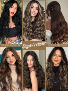 Clip In Hair Extensions,22 Inch Orange Brown Hair Extensions 4PCS/Set Curly Hair Extension Soft And Natural Hair Extensions For Women,Heat Resistant Synthetic Hairpiece - Rust Brown - View 11