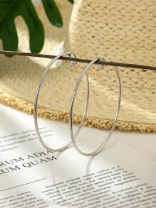 1pair Fashion Iron Alloy Minimalist Ear Cuff For Women For Daily Decoration - Silver - View 5