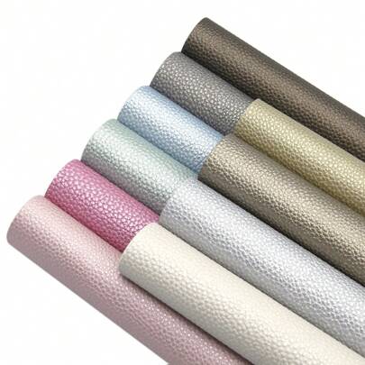 10pcs/Set 7.87x12.99 Inch Pearlescent Faux Leather Sheets, Metallic Texture, Synthetic Leather Material, 20*33cm, For Bow Earring DIY