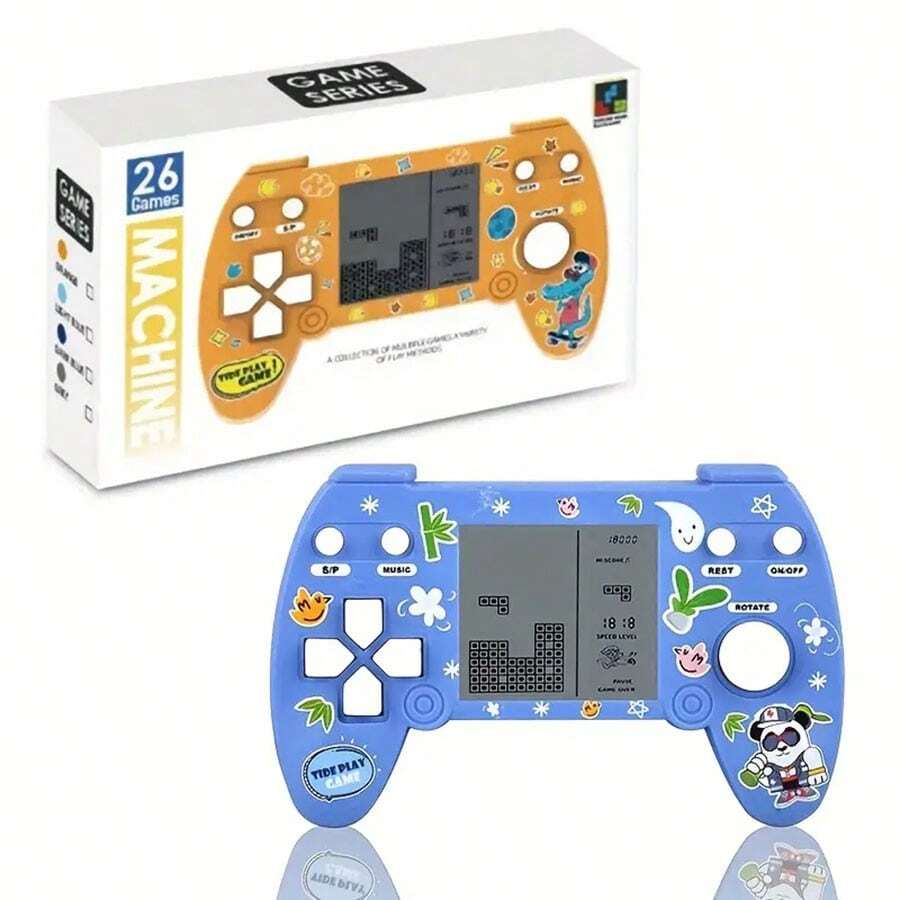 1pc New Mini Game Console With Classic Retro Gamepad And Russian Block Game, Stress Relief Toy - Multicolor - View 1