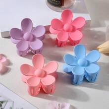 4pcs Teen Floral Hair Clips, Colorful Flower Design Hair Claws For Girls Daily Use - Multicolor - View 7