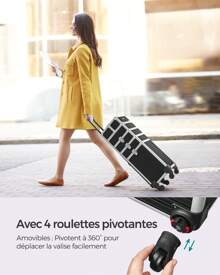 SONGMICS 多功能收纳袋，用于旅行收纳袋、化妆包、化妆包、度假收纳袋、大容量化妆品收纳袋化妆盒，适用于口红、刷子、护肤品、手机、硬币、小物品，适用于家庭、礼物、度假和节日万圣节圣诞节多功能用途 - 黑色 - 查看 7