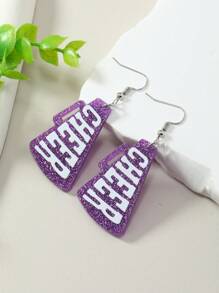 1 Pair Fashion Acrylic Horn-Shaped "CHEER" Letter Pattern Earrings - Earrings - View 4