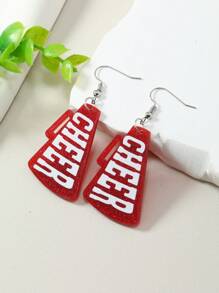 1 Pair Fashion Acrylic Horn-Shaped "CHEER" Letter Pattern Earrings - Earrings - View 3