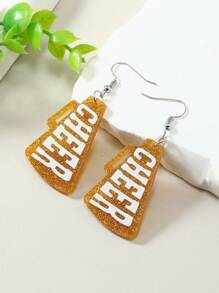 1 Pair Fashion Acrylic Horn-Shaped "CHEER" Letter Pattern Earrings - Earrings - View 2