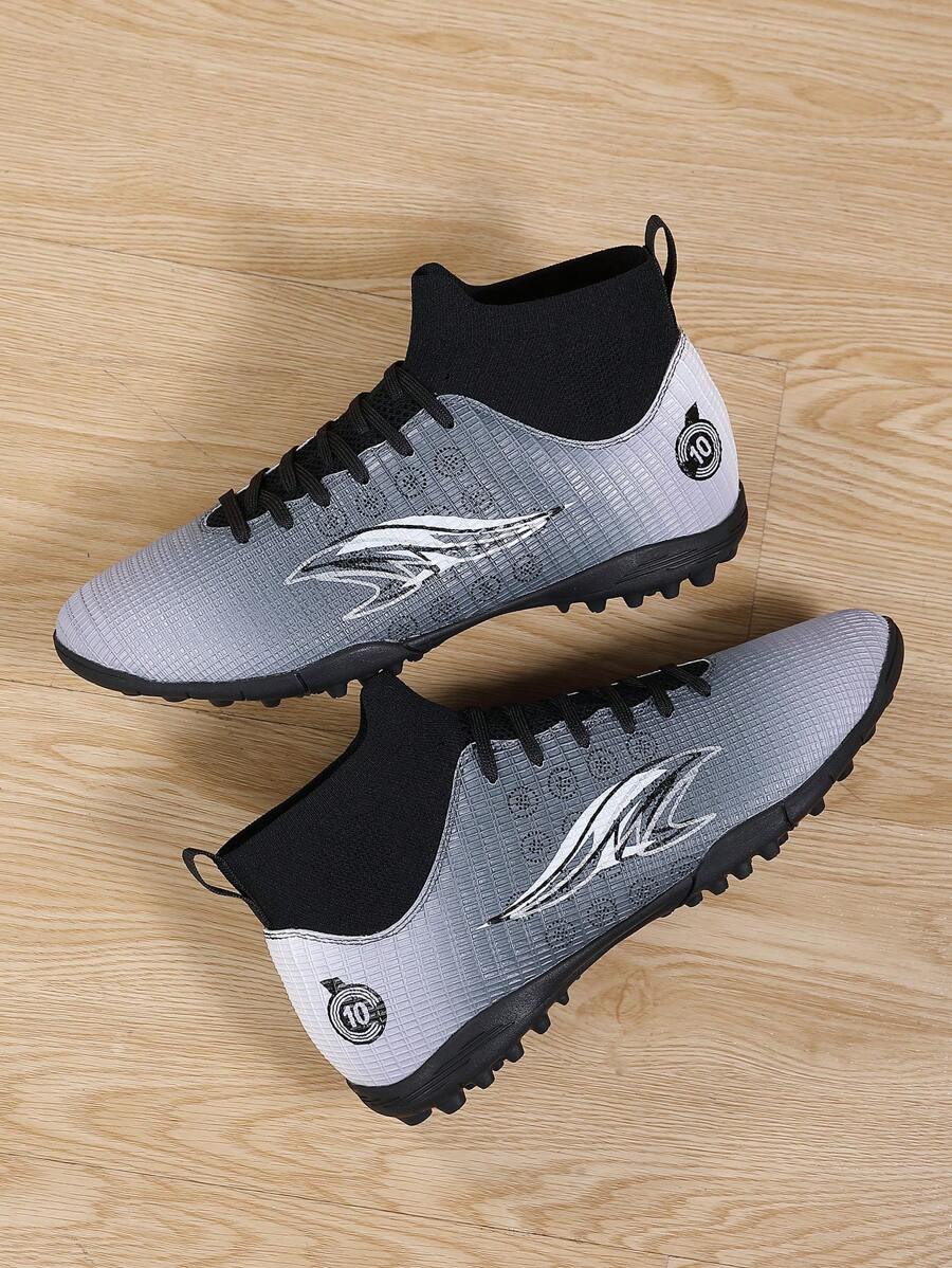 1pair Rubber Sole Anti-Slip Men's Soccer Shoes With Turf Nails And Women's Teen's Fashionable Outdoor Leisure Training Football Shoes