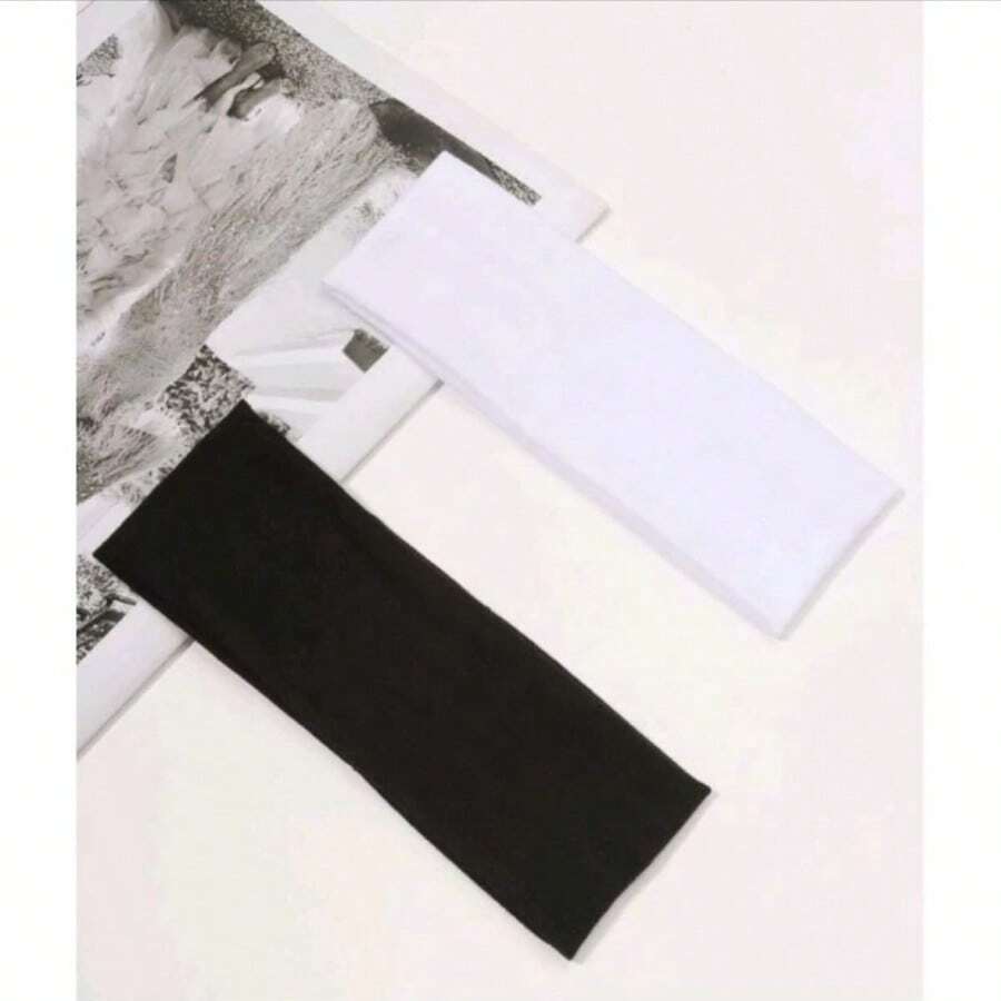 Faixas De Cabelo Presente Elegante Para Mulheres Ou Amigas - Preto e Branco - Visão 1