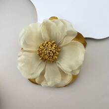 1 件欧根纱烤玫瑰花朵胸针女士派对配饰情人节 - 花 - 查看 4