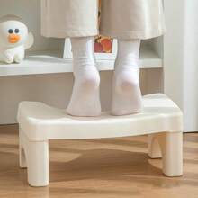 Adult Foldable Toilet Stool, Heavy Duty Portable Squatting Foot Stool Made Of Plastic, Equipped With Space For Air Freshener, Slip-Resistant Bathroom Toilet Assist Step Stool - White - View 7