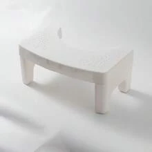 Adult Foldable Toilet Stool, Heavy Duty Portable Squatting Foot Stool Made Of Plastic, Equipped With Space For Air Freshener, Slip-Resistant Bathroom Toilet Assist Step Stool - White - View 2