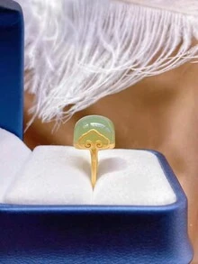 1枚復古優雅的無名指古典如意仿和田玉戒指 - 單戒 - 查看 8