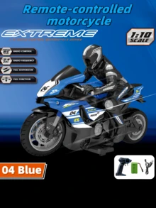 1 cái 2.4G Tốc độ cao Điều khiển từ xa Xe máy Stunt Trôi Điều khiển từ xa Mô phỏng Mô hình Con trai Và Cô gái Điện lực Đồ chơi Ô tô/xe hơi - Màu xanh lam - Xem 11