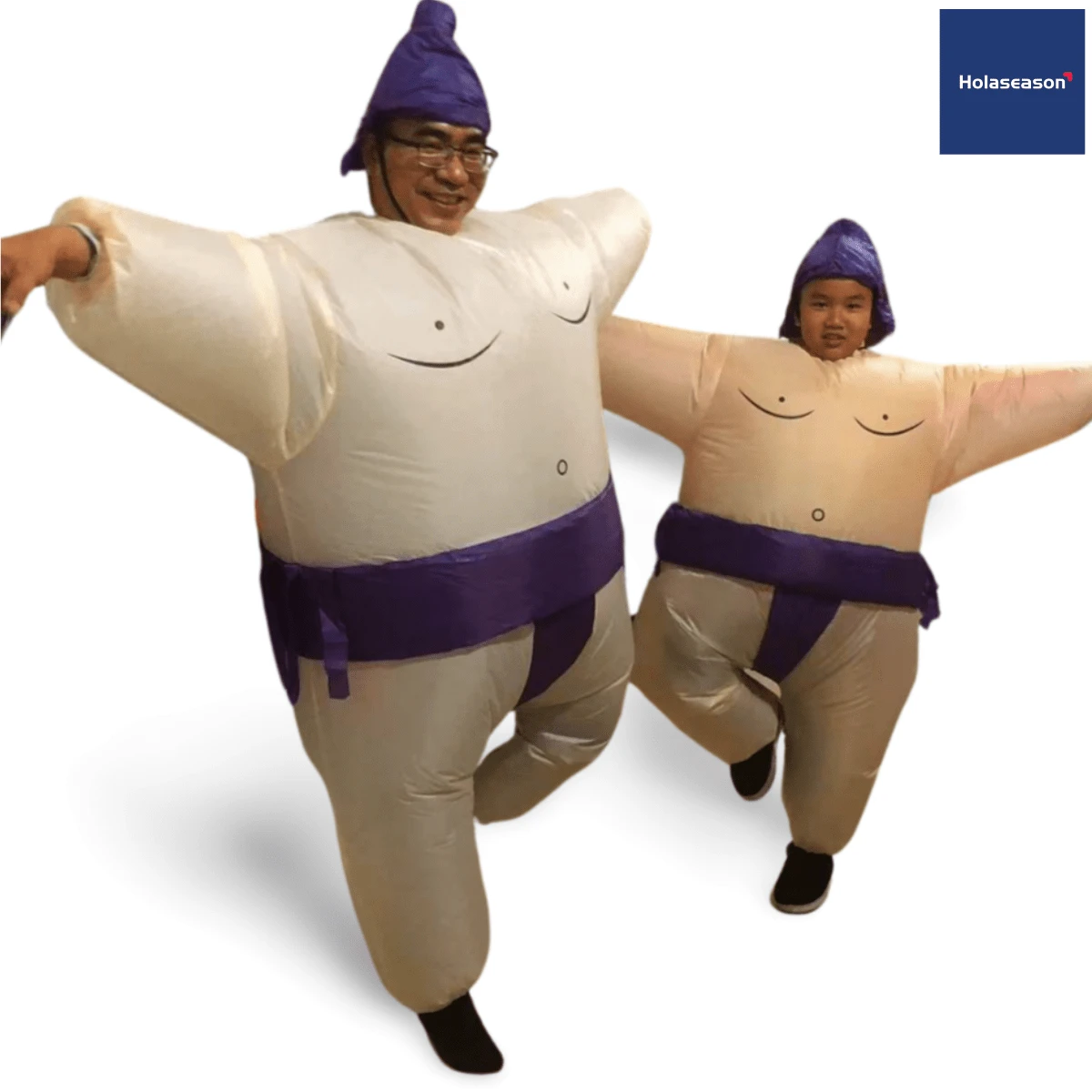 1 件 HOLASEASON 户外游戏相扑摔跤手充气服装（紫色腰带）、家庭游戏道具、角色扮演服装、相扑摔跤手充气服装、不含电池、适合家庭娱乐、节日商店和有趣的礼物、适合万圣节/圣诞节/感恩节的成人派对游戏