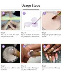 1Bottle 15g Nude Acrylic Powder & Dipping Powder For Acrylic Nail Extension Carving Nails - Baby Pink - View 2