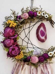 MEHELANY 1个新月形葡萄藤花环，新月形花环，适合斋月DIY装饰，木质藤蔓圆圈，人造藤蔓枝条花环，DIY花环，适用于情人节工艺品、婚礼装饰、生日派对家居墙面挂饰、开斋节装饰 - 月亮形-1Pc - 查看 3