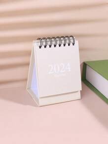 1入迷你米白桌面日曆,簡單&便攜的辦公&學生用品日程表架 - 米色 - 查看 3