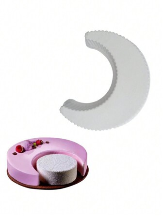 1個單一腔月形矽膠慕斯蛋糕模具,法式糕點和巧克力烘焙甜點模具