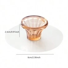 2pcs/Set Simple & Invisible Cabinet Door Handle, Adhesive Hooks, Push-Pull Cupboard Drawer Wardrobe Glass Window Handle Without Drilling - Transparent Color - View 3