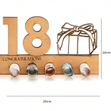 1片木製生日禮物紙鈔夾,可刻18、20、25、30、40、50、60歲 - 原木色 - 查看 2