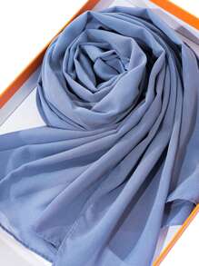 1pc Solid Soft Chiffon Scarf For Daily Casual Life Women Hijab - Multicolor - View 7